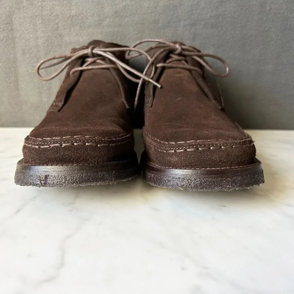 Bally Chukka Boots Men's 7.5 D Brown Suede Leather Gum Sole Italy Pontos